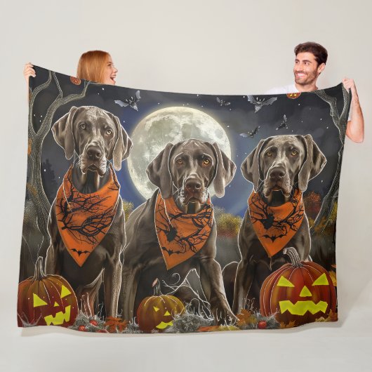 Weimaraner Halloween Spooky Fleecedecke (Beispiel)