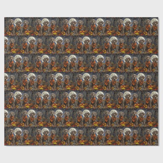 Weimaraner Halloween Spooky Geschenkpapier (Flach)