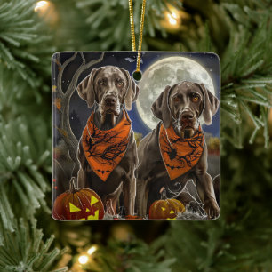 Weimaraner Halloween Spooky Keramikornament