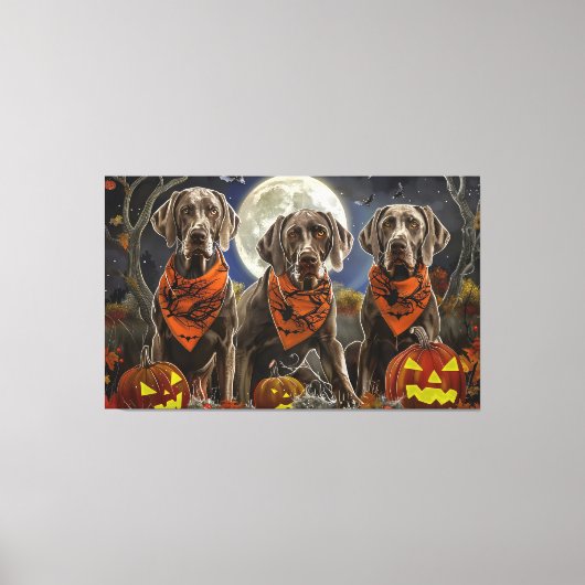 Weimaraner Halloween Spooky Leinwanddruck (Vorderseite)
