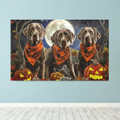 Weimaraner Halloween Spooky Leinwanddruck (Insitu (Holzboden))