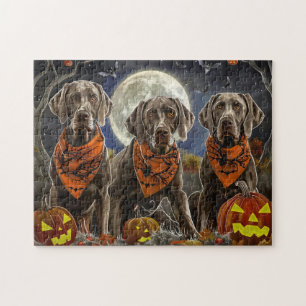 Weimaraner Halloween Spooky Puzzle
