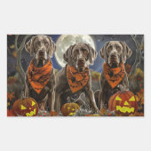 Weimaraner Halloween Spooky Rechteckiger Aufkleber (Vorderseite)