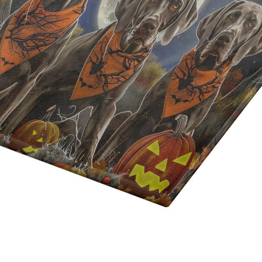 Weimaraner Halloween Spooky Schneidebrett (Ecke)