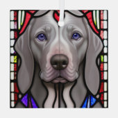 Weimaraner "Hartglas" Ornament Aus Glas (Rückseite)