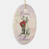 Weimaraner Herz Mama Keramik Ornament (Rechts)