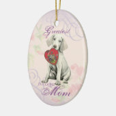 Weimaraner Herz Mama Keramik Ornament (Links)
