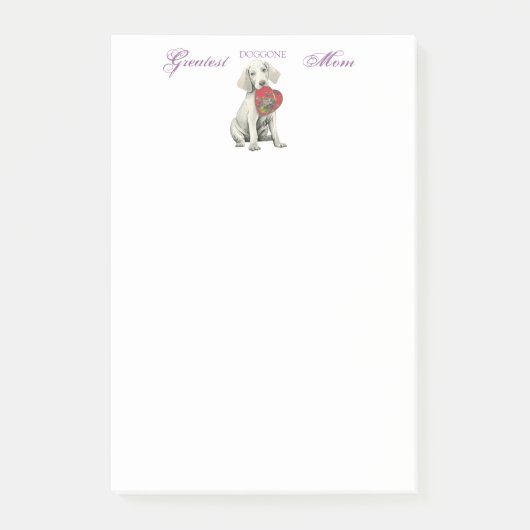 Weimaraner Herzerkrankung Mama Post-it Klebezettel (Vorderseite)