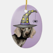 Weimaraner Hexe Keramik Ornament (Vorne)