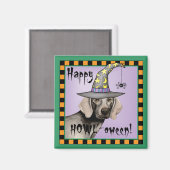 Weimaraner Hexe Magnet (Vorderseite/Rückseite)