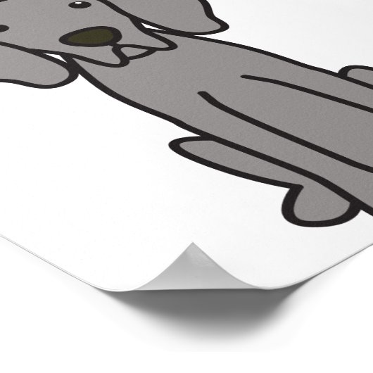 Weimaraner Hund Cartoon Poster (Ecke)