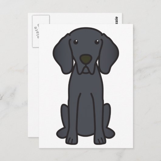 Weimaraner Hund Cartoon Postkarte (Vorne/Hinten)
