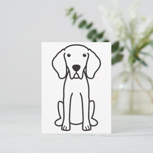 Weimaraner Hund Cartoon Postkarte (Stehend Vorderseite)