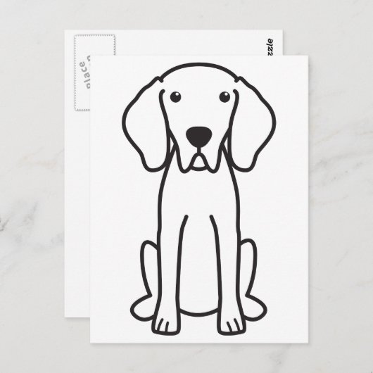 Weimaraner Hund Cartoon Postkarte (Vorne/Hinten)