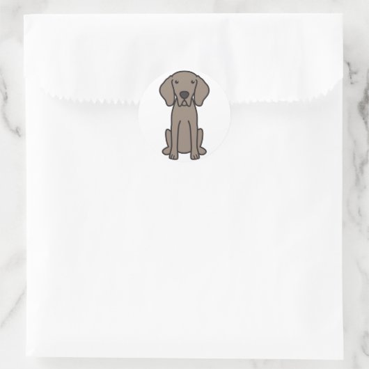 Weimaraner Hund Cartoon Runder Aufkleber (Tasche)