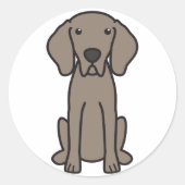 Weimaraner Hund Cartoon Runder Aufkleber (Vorderseite)