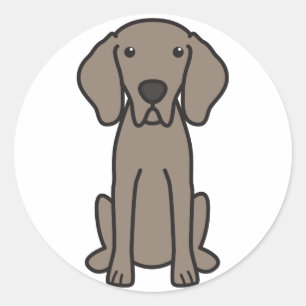 Weimaraner Hund Cartoon Runder Aufkleber