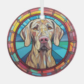 Weimaraner Hund erhalten Ornament Aus Glas (Vorderseite)