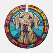 Weimaraner Hund erhalten Ornament Aus Glas (Rückseite)