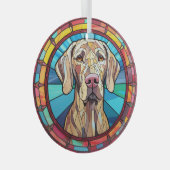 Weimaraner Hund erhalten Ornament Aus Glas (Vorderseite Rechts)