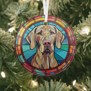 Weimaraner Hund erhalten Ornament Aus Glas