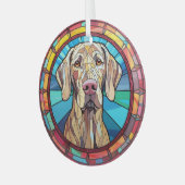 Weimaraner Hund erhalten Ornament Aus Glas (Vorderseite links)
