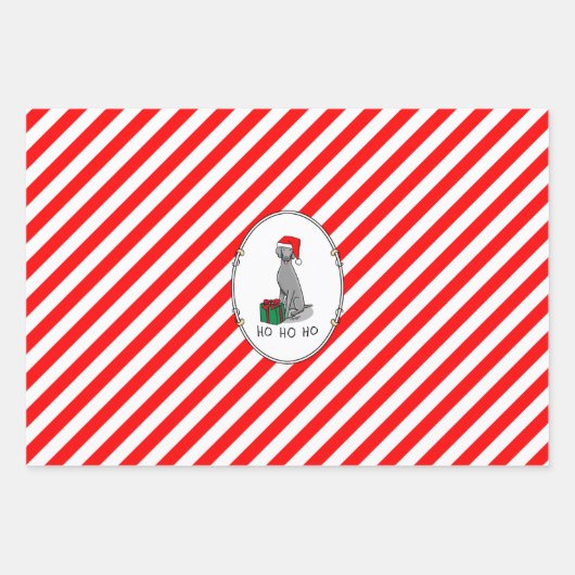 Weimaraner Hund (grau 1) Niedlich Geschenkpapier Set (Vorderseite 2)