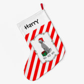 Weimaraner Hund (grau 1) Niedlich Großer Weihnachtsstrumpf (Rückseite (Hängend))