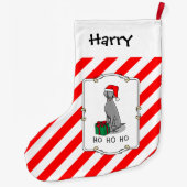 Weimaraner Hund (grau 1) Niedlich Großer Weihnachtsstrumpf (Rückseite)