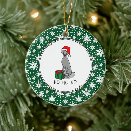 Weimaraner Hund (grau 1) Niedlich Keramik Ornament (Baum)