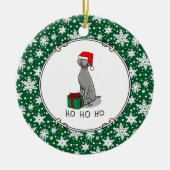 Weimaraner Hund (grau 1) Niedlich Keramik Ornament (Vorne)