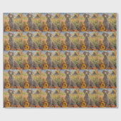 Weimaraner Hund Herbsternte Erntedank Geschenkpapier (Flach)