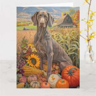 Weimaraner Hund Herbsternte Erntedank Karte