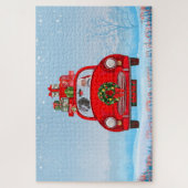 Weimaraner Hund im Auto mit dem Weihnachtsmann Puzzle (Vertikal)