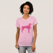 Weimaraner Hund (im Rosa) T-Shirt (Vorne ganz)