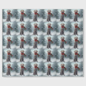 Weimaraner Hund im Schnee Weihnachten Geschenkpapier (Flach)