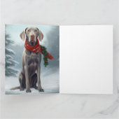 Weimaraner Hund im Schnee Weihnachten Karte (Innenseite)