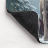 Weimaraner Hund im Schnee Weihnachten Mousepad (Ecke)