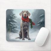 Weimaraner Hund im Schnee Weihnachten Mousepad (Mit Mouse)