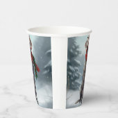 Weimaraner Hund im Schnee Weihnachten Pappbecher (Rechts)