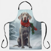 Weimaraner Hund im Schnee Weihnachten Schürze (Vorderseite)