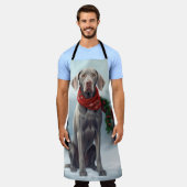 Weimaraner Hund im Schnee Weihnachten Schürze (Getragen)