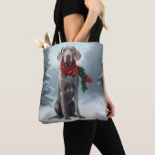 Weimaraner Hund im Schnee Weihnachten Tasche (Von Nahem)
