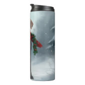 Weimaraner Hund im Schnee Weihnachten Thermosbecher (Nach rechts gedreht)