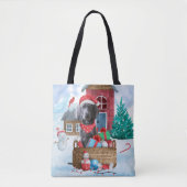 Weimaraner Hund im Schnee Weihnachtshaus Tasche (Vorderseite)