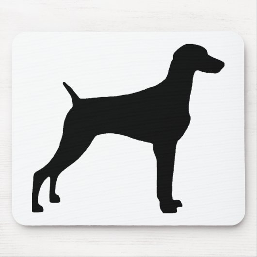 Weimaraner Hund (im Schwarzen) Mousepad (Vorne)