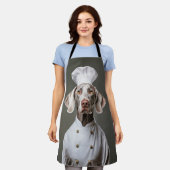 Weimaraner Hund Koch Schürze (Getragen)
