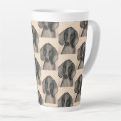 Weimaraner-Hund-Latte-Tasse Milchtasse (Rechte Ecke)