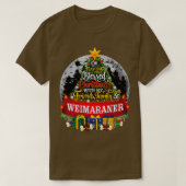 Weimaraner Hund liebt Weihnachts-Spruce-Bäume-Gesc T-Shirt (Design vorne)
