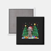 Weimaraner Hund liebt Weihnachtsmannmütze Ugly Chr Magnet (Vorderseite/Rückseite)